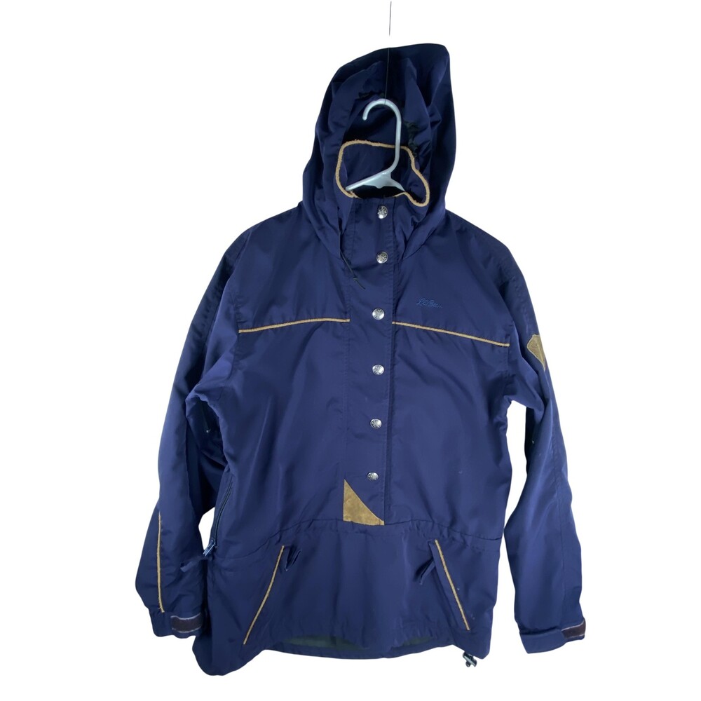 L.L.Bean Nordic Jacket Womens Small Blue Hooded Ski Anorak Snow Pullover